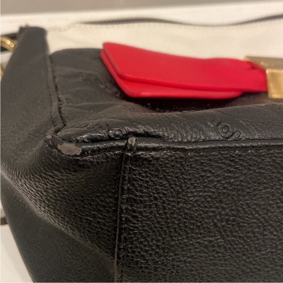 Betsy Johnson Crossbody Bag Red Bow Black & White Leather Bag All Season Cosplay - Picture 12 of 15